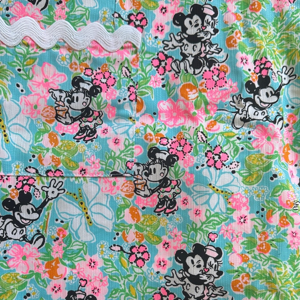 Lilly Pulitzer Aqua Floral Mickey Print Scalloped Hem Skort! NEW WITH TAGS! - Picture 4 of 8